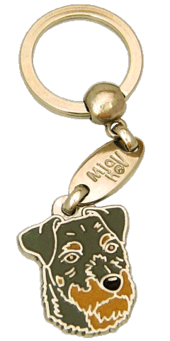 GERMAN HUNTING TERRIER ROUGH GREY <br> (keyring, without engraving)